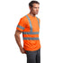 Class 3 Polyester Double Band Reflective Tape Safety T-Shirt W/ Pocket | Safety orange